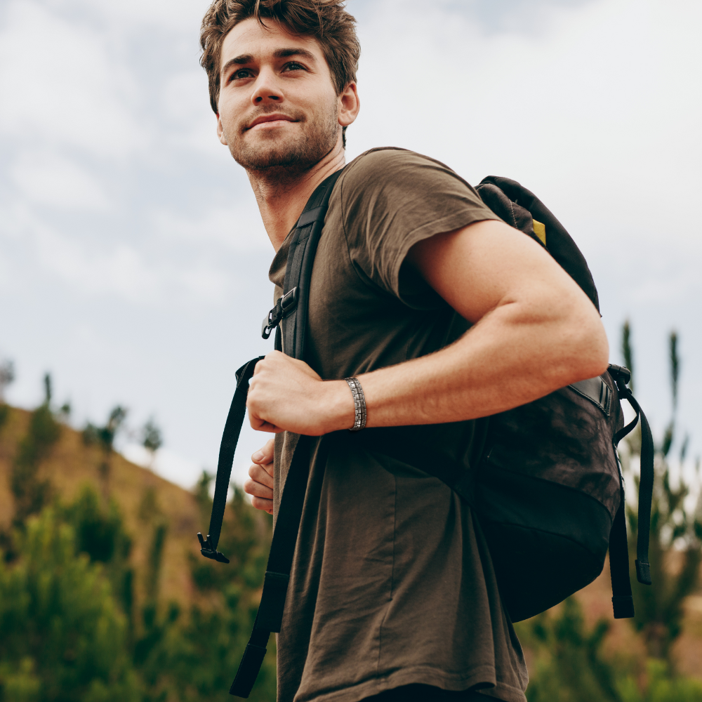 Mens Magnetic Bracelet Hi Power Double Magnets On Each Link Dark Grey