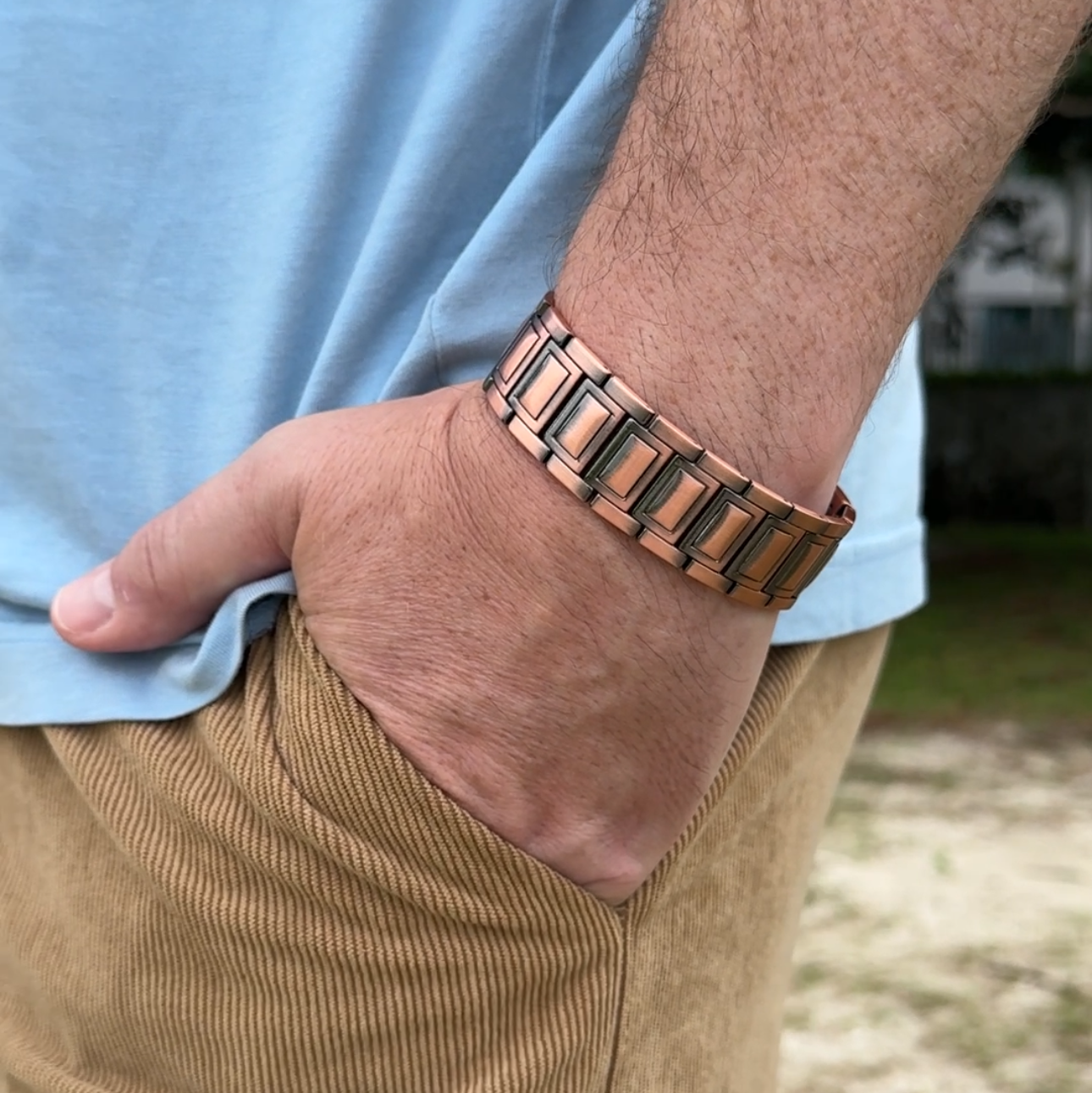 Mens Copper Magnetic Bracelet TRIPLE Power