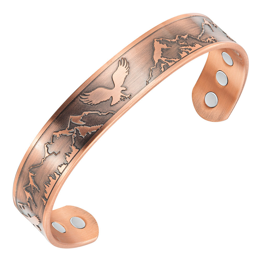 Mens Copper Magnetic Bangle Bracelet Eagle - New Design