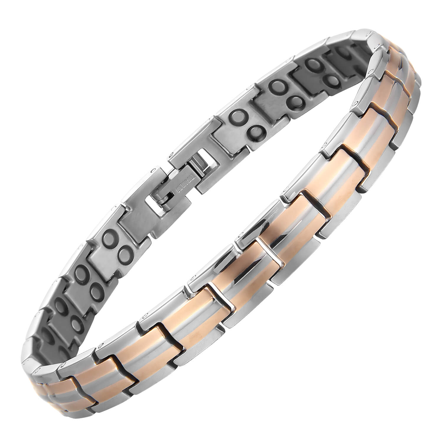 Ladies Strong Magnetic Bracelet - Rose Gold Two Tone