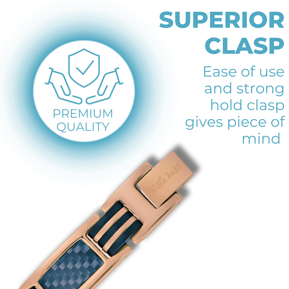 Men's Magnetic Bracelet with Black Carbon Fiber