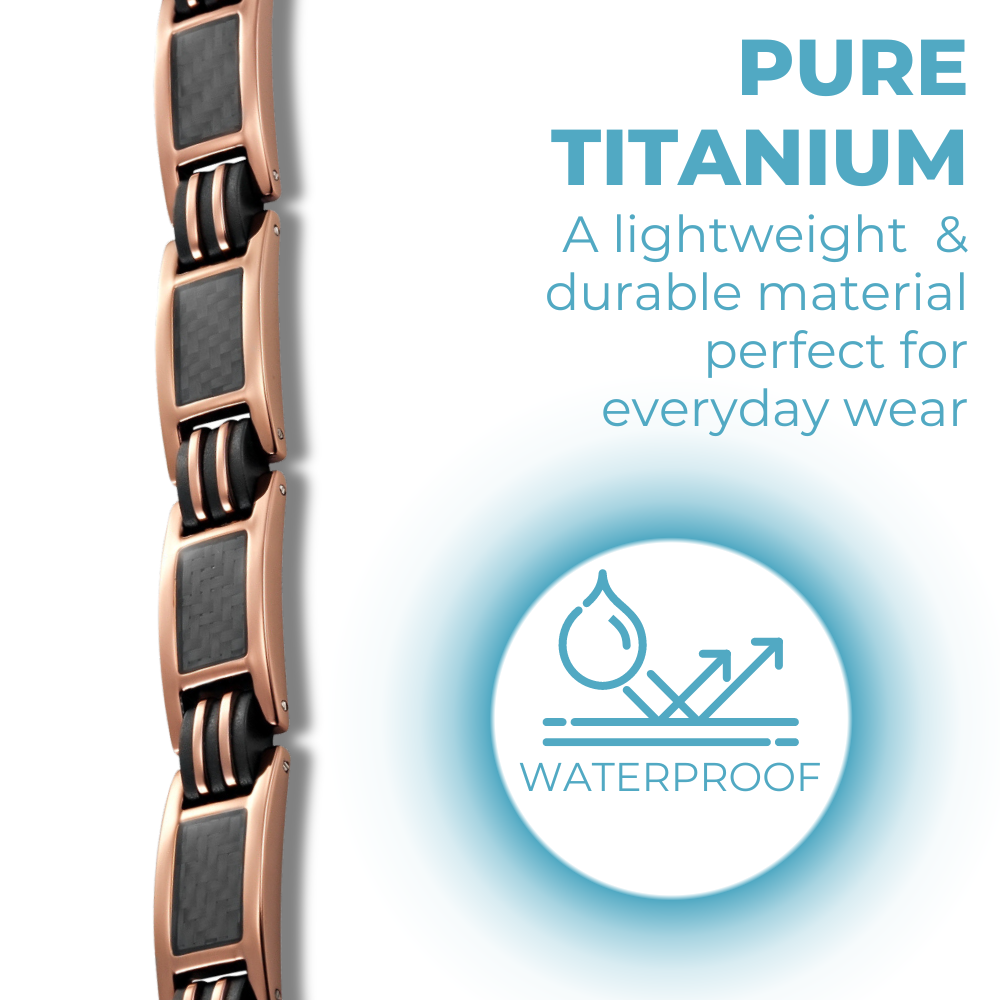 Men's Magnetic Bracelet with Black Carbon Fiber