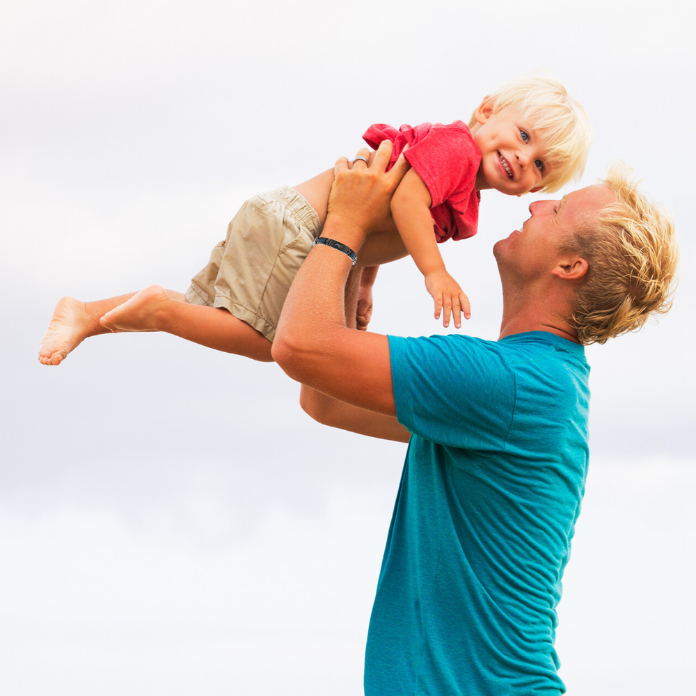 Love You Dad Bracelet - Black Titanium Fathers Day Gift