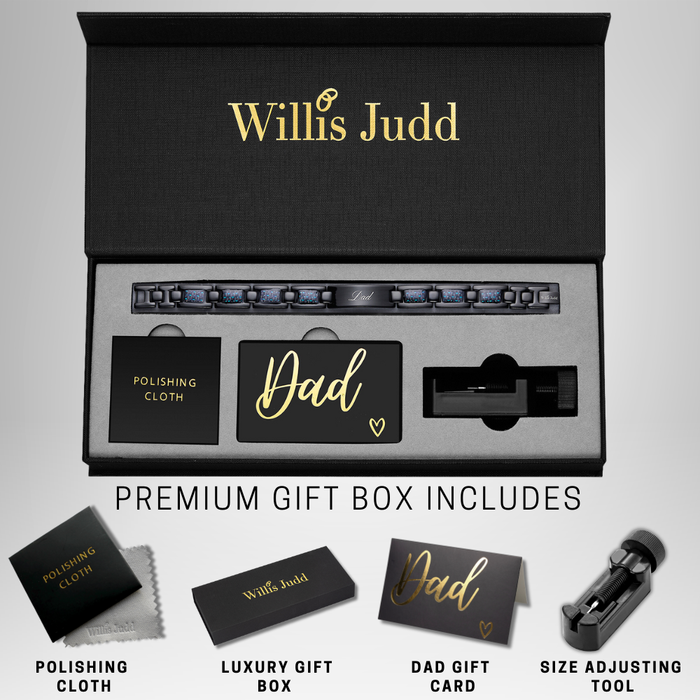 Love You Dad Bracelet - Black Titanium Fathers Day Gift