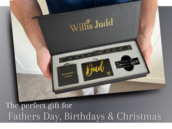 Love You Dad Bracelet - Black Titanium Fathers Day Gift