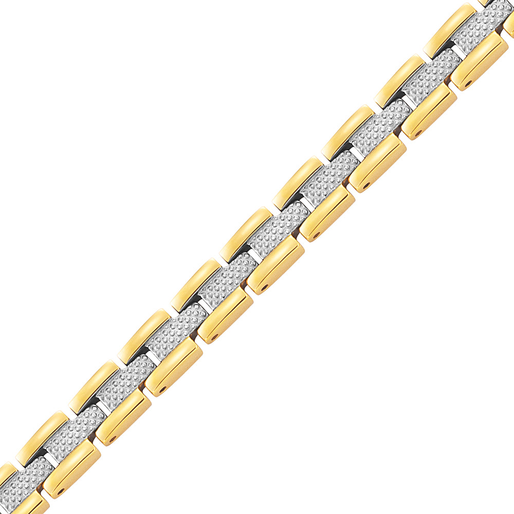 Ladies Magnetic Therapy Bracelet -Two Tone Gold