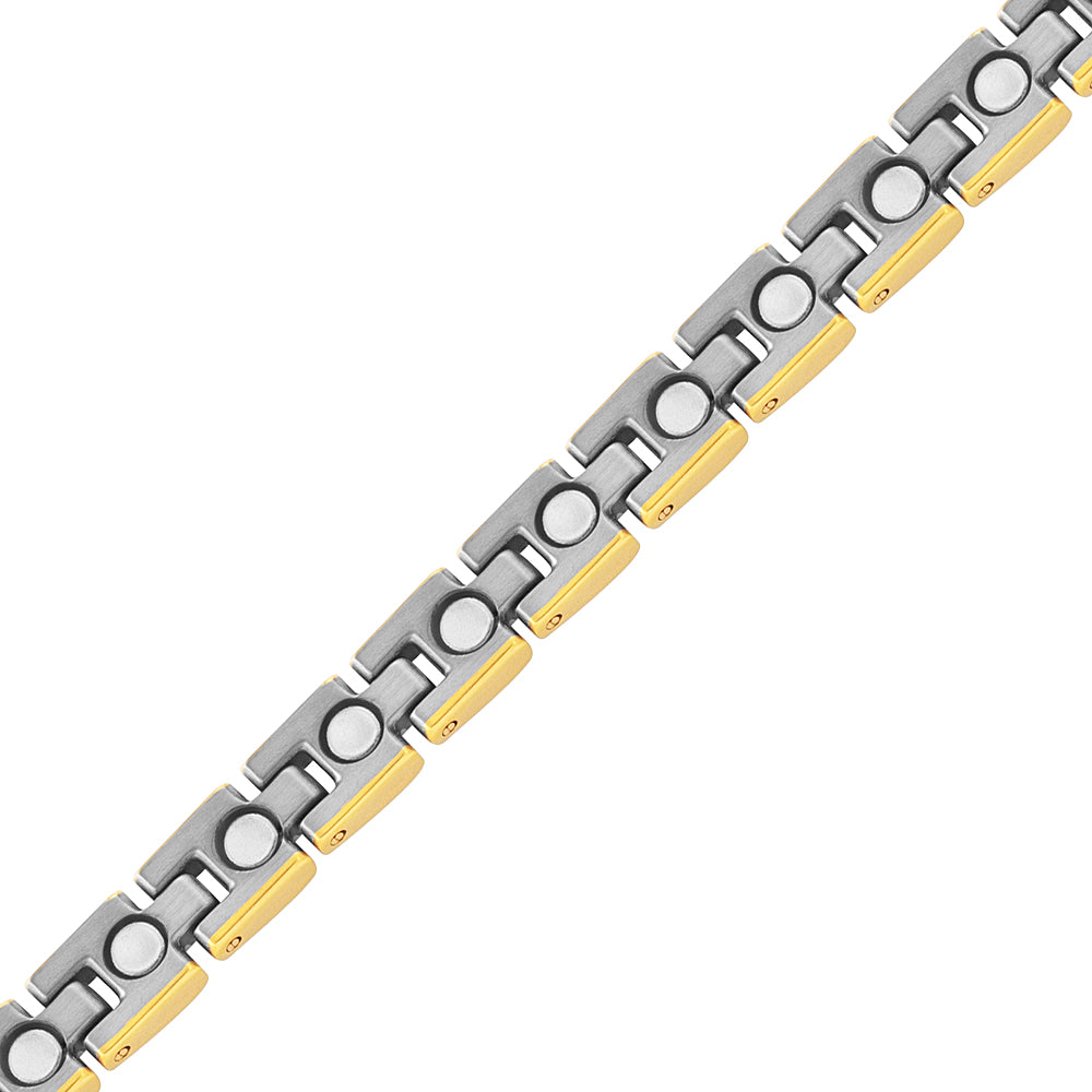 Ladies Two Tone Titanium Magnetic Bracelet