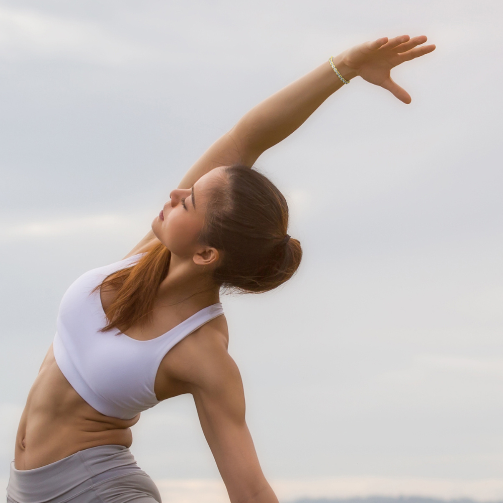 Ladies Four Element Magnetic Bracelet Two Tone Gold