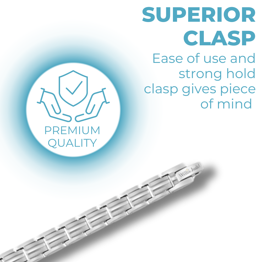 Ladies Magnetic Therapy Bracelet Double Row Magnets - Titanium