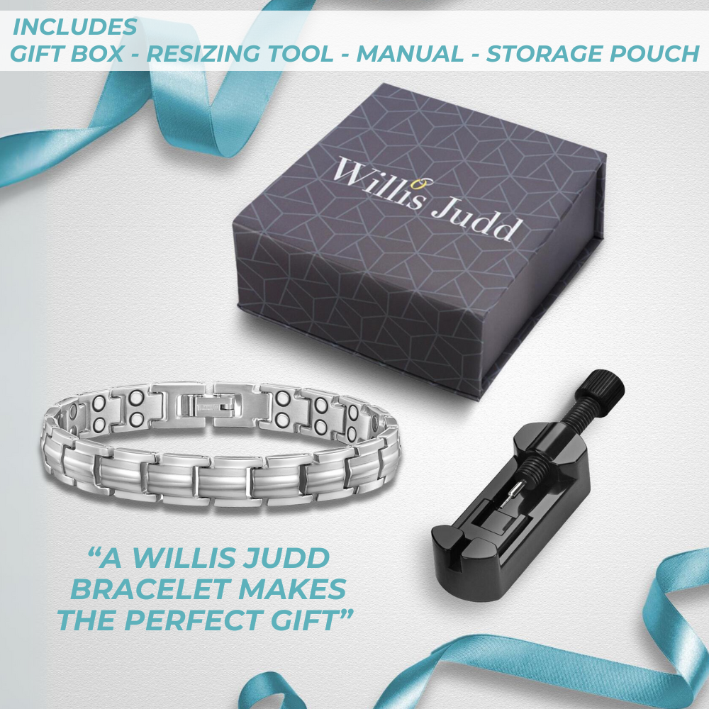 Ladies Magnetic Therapy Bracelet Double Row Magnets - Titanium