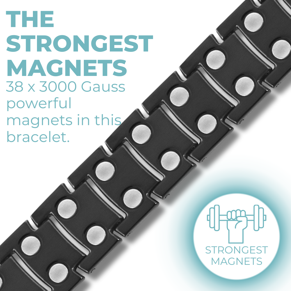 Men's Titanium Double Row Magnetic Therapy Bracelet