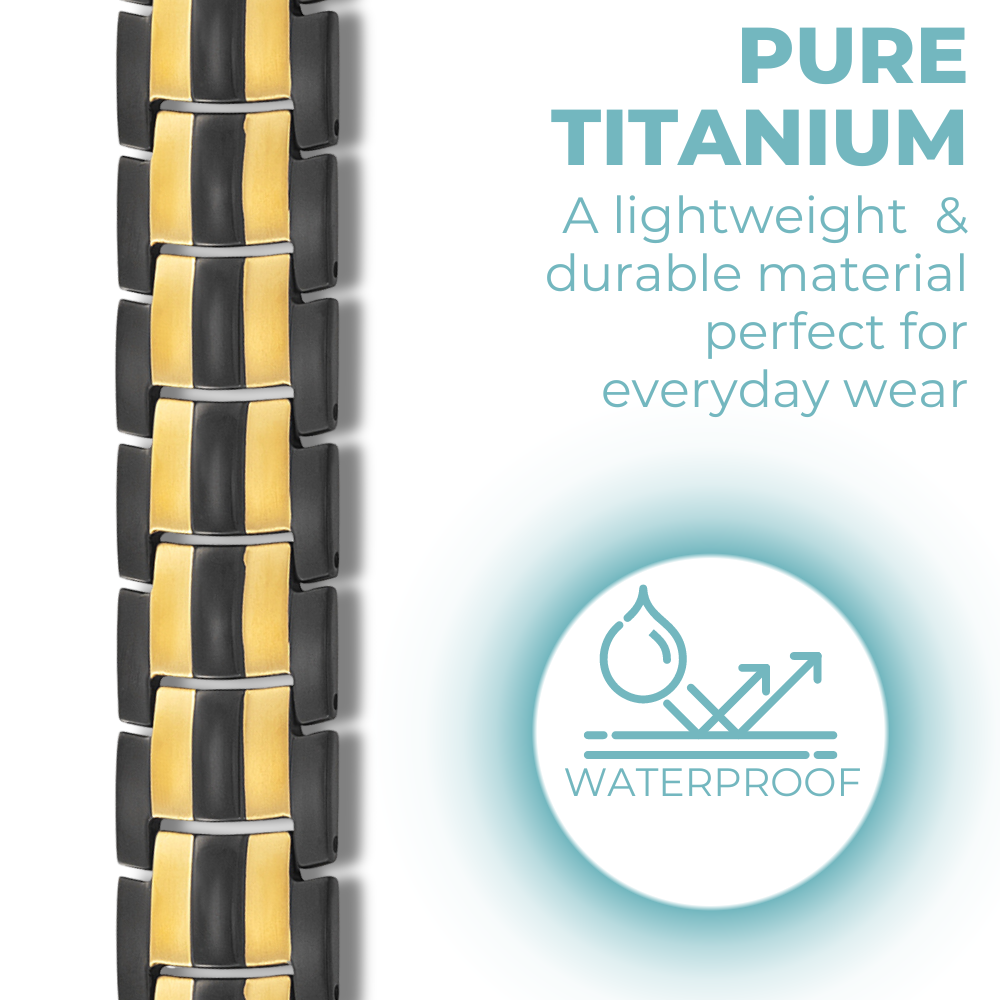 Men's Titanium Double Row Magnetic Therapy Bracelet