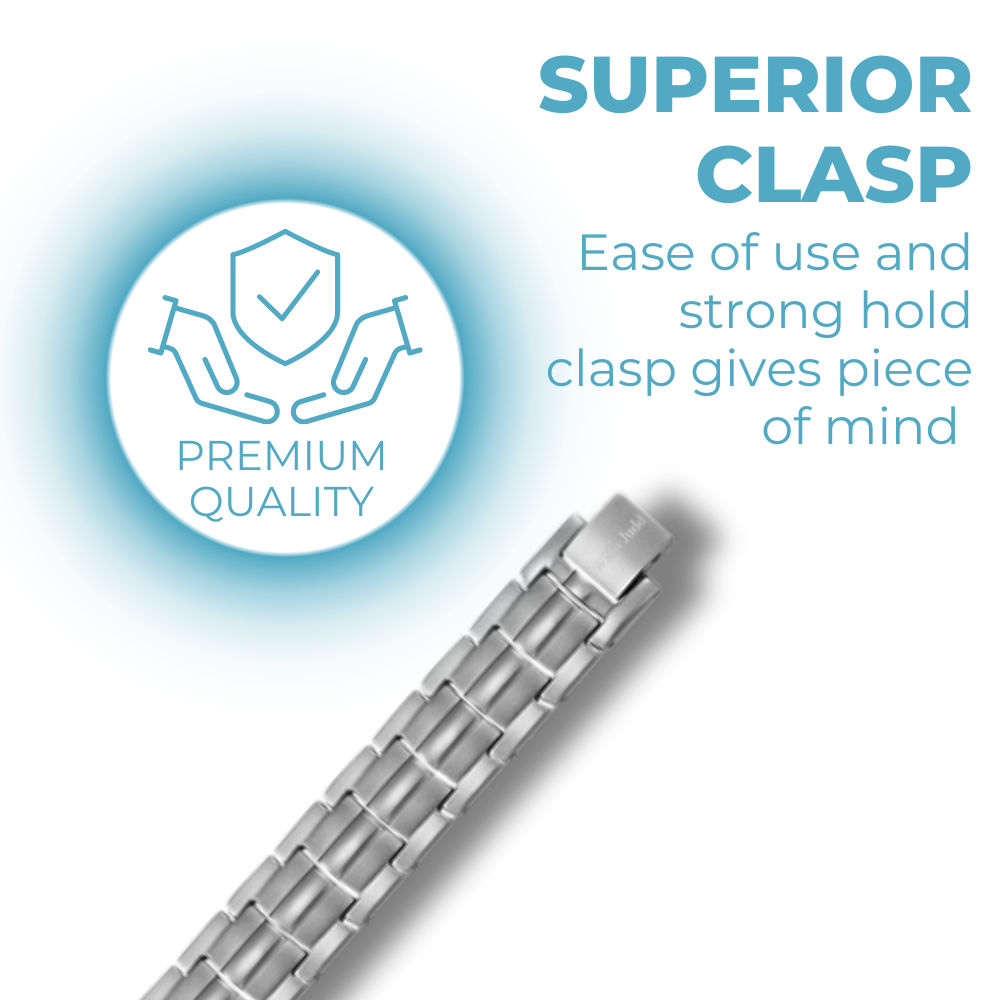 Mens Magnetic Bracelet Hi Power Double Magnets On Each Link Silver