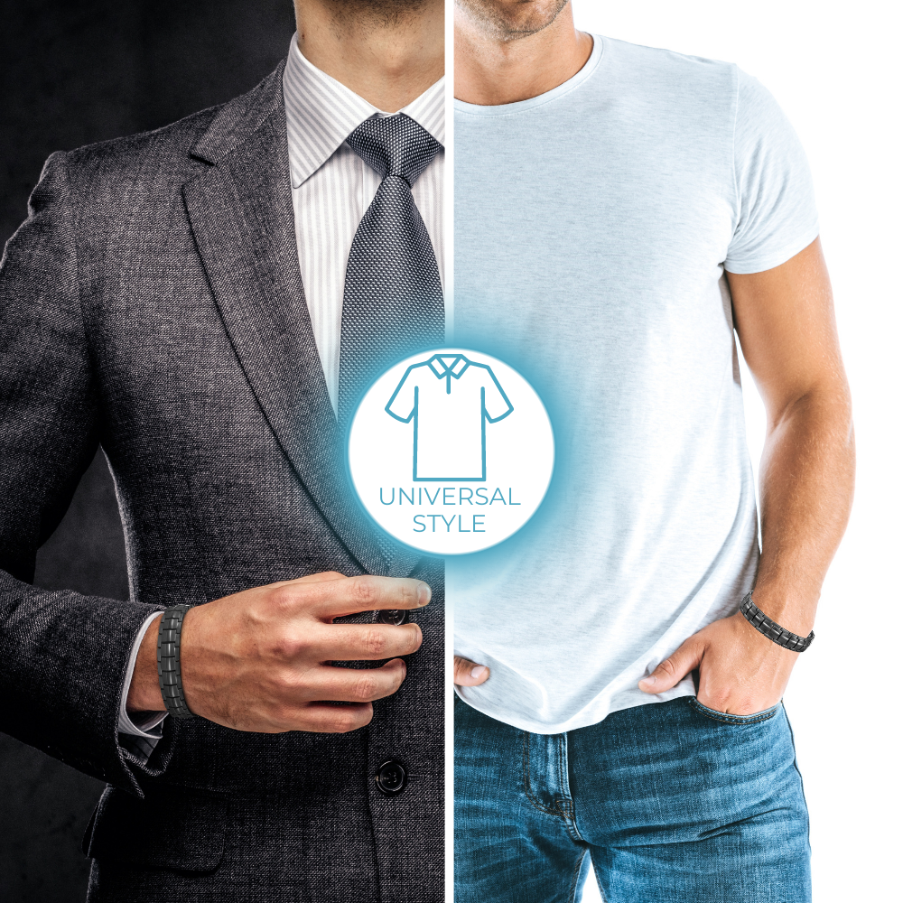 Mens Magnetic Bracelet Hi Power Double Magnets On Each Link Black