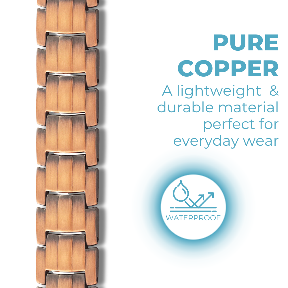 Mens Double Strength Copper Magnetic Therapy Bracelet