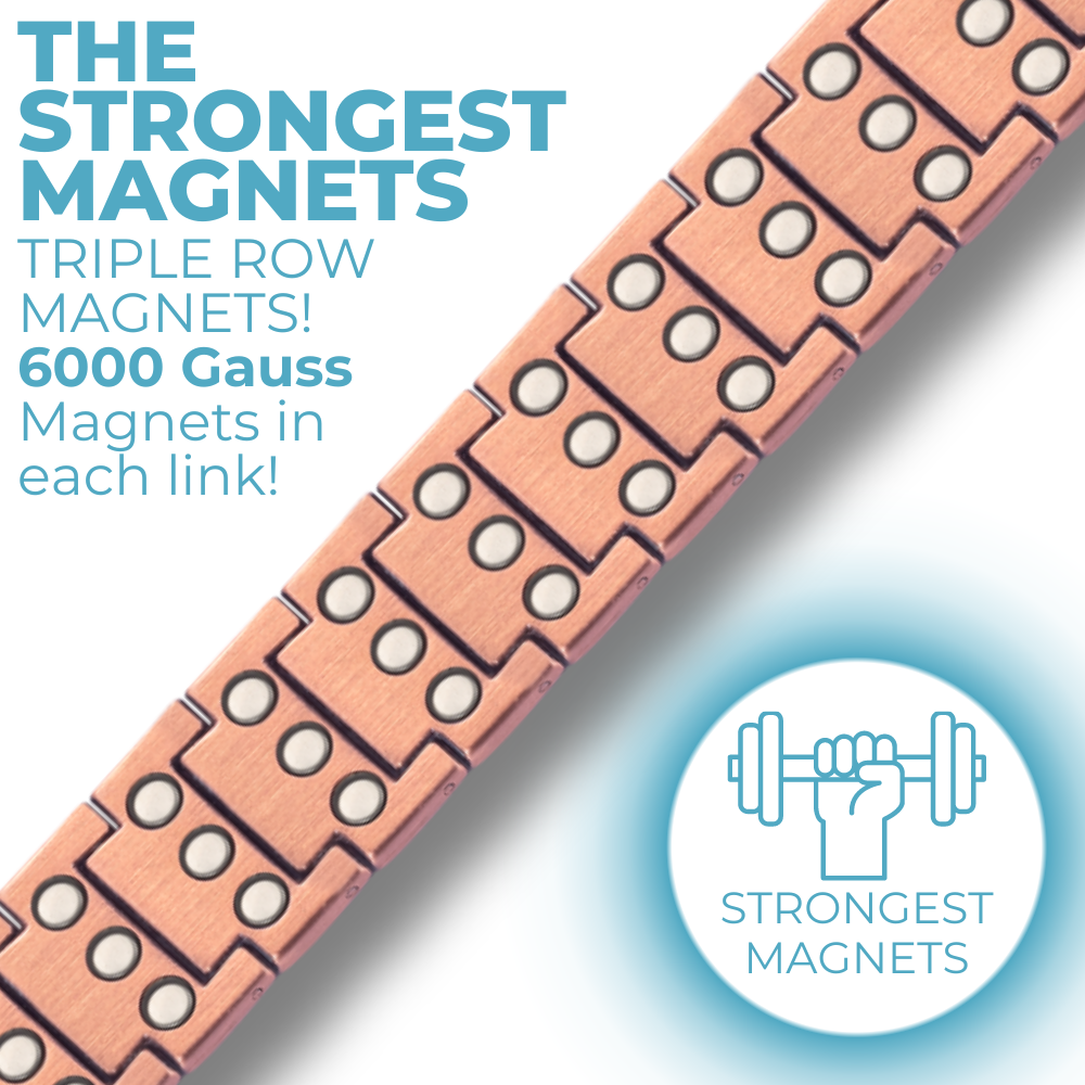 Mens Copper Magnetic Bracelet TRIPLE Power