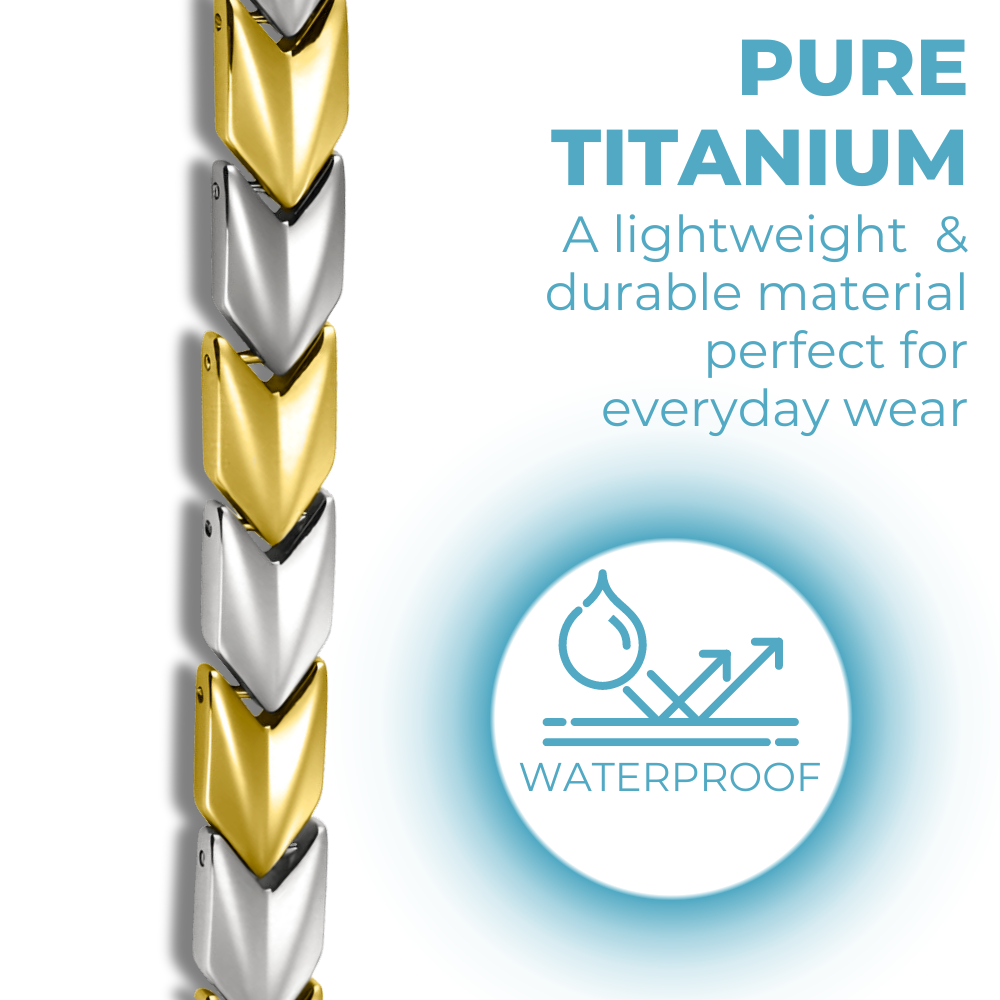 Ladies Magnetic Therapy Bracelet- two tone Titanium