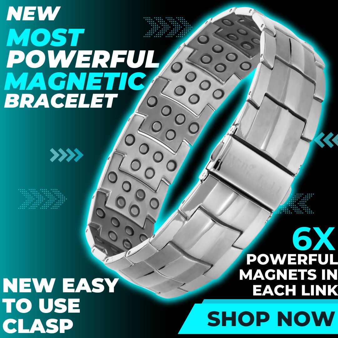 Strongest Magnetic Bracelet For Men - New Design- Silver