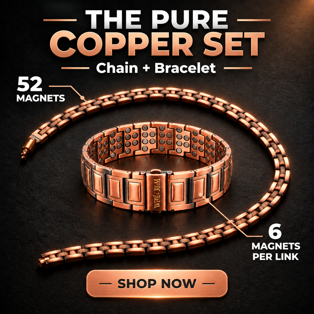 6-Magnet Copper Bracelet & Magnetic Chain Gift Set