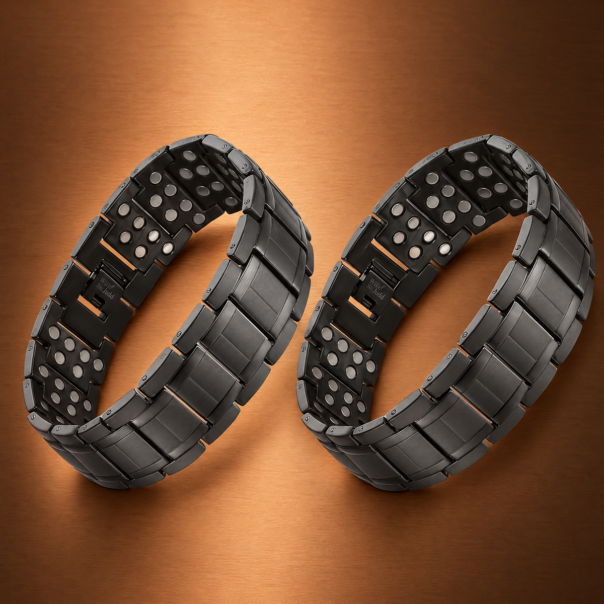 6-Magnet Titanium Bracelet Twin Pack (Black)