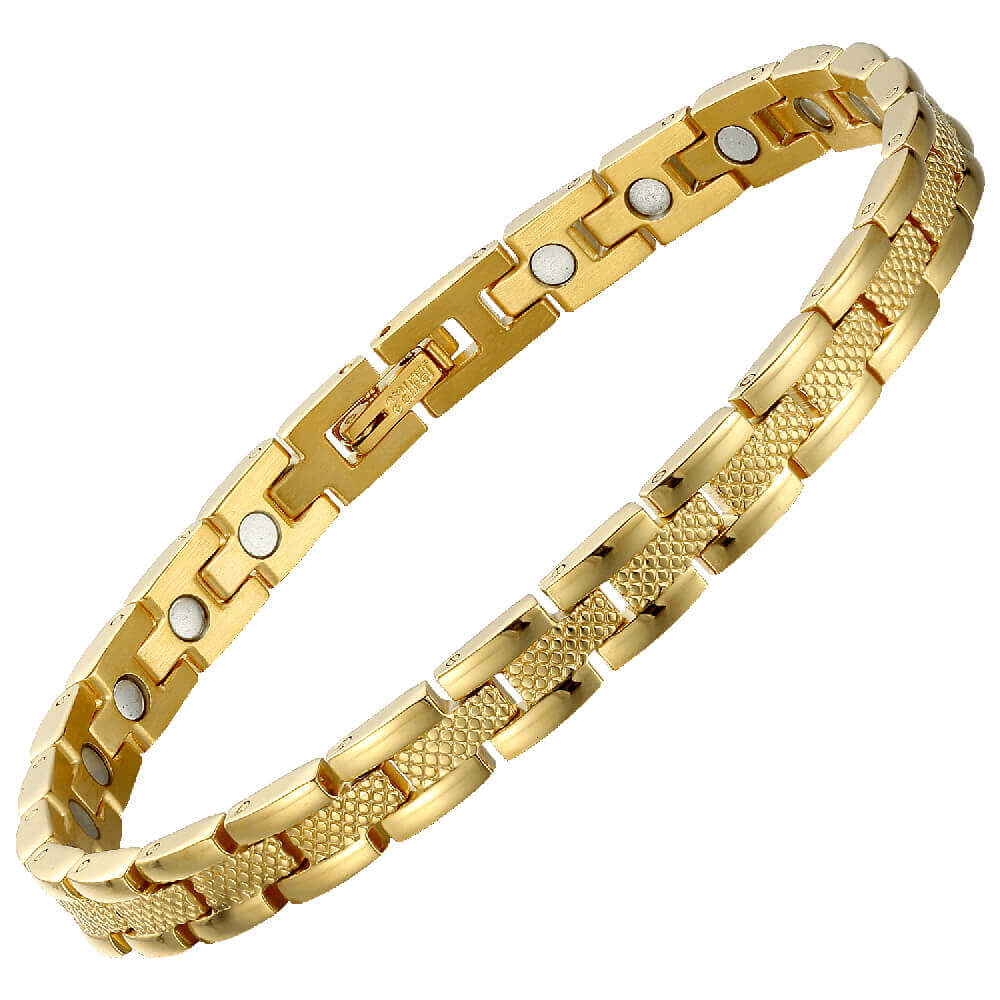 Ladies Magnetic Therapy Bracelet - Gold Tone