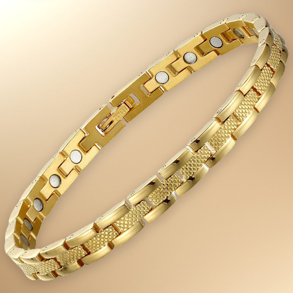 Ladies Magnetic Therapy Bracelet - Gold Tone
