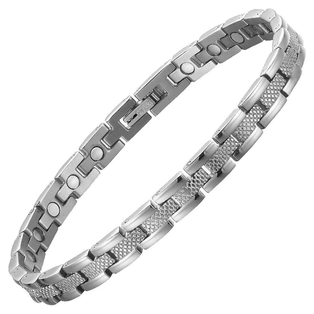 Ladies Magnetic Therapy Bracelet - Silver Tone