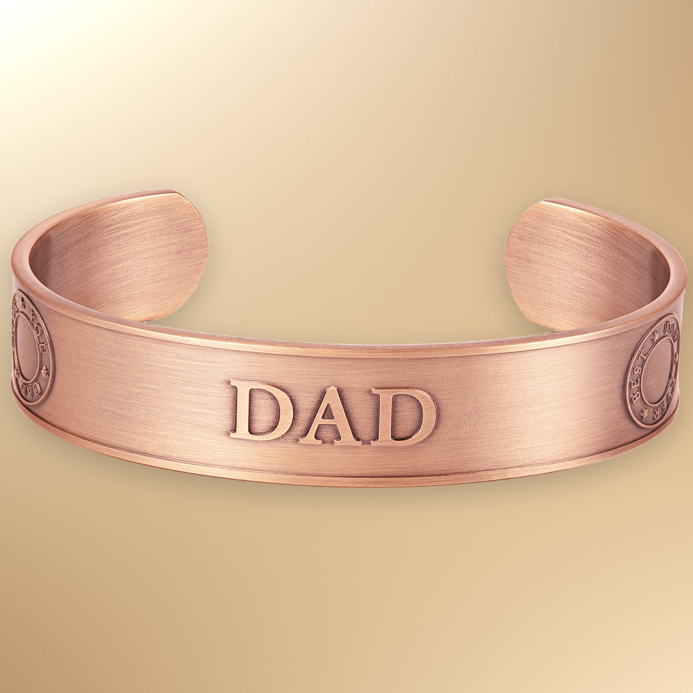 Willis Judd Mens Copper Bangle Love You Dad Design