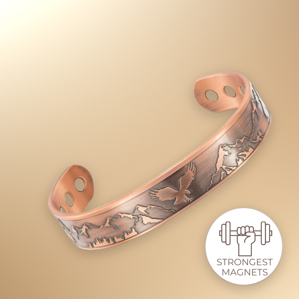 Mens Copper Magnetic Bangle Bracelet Eagle - New Design