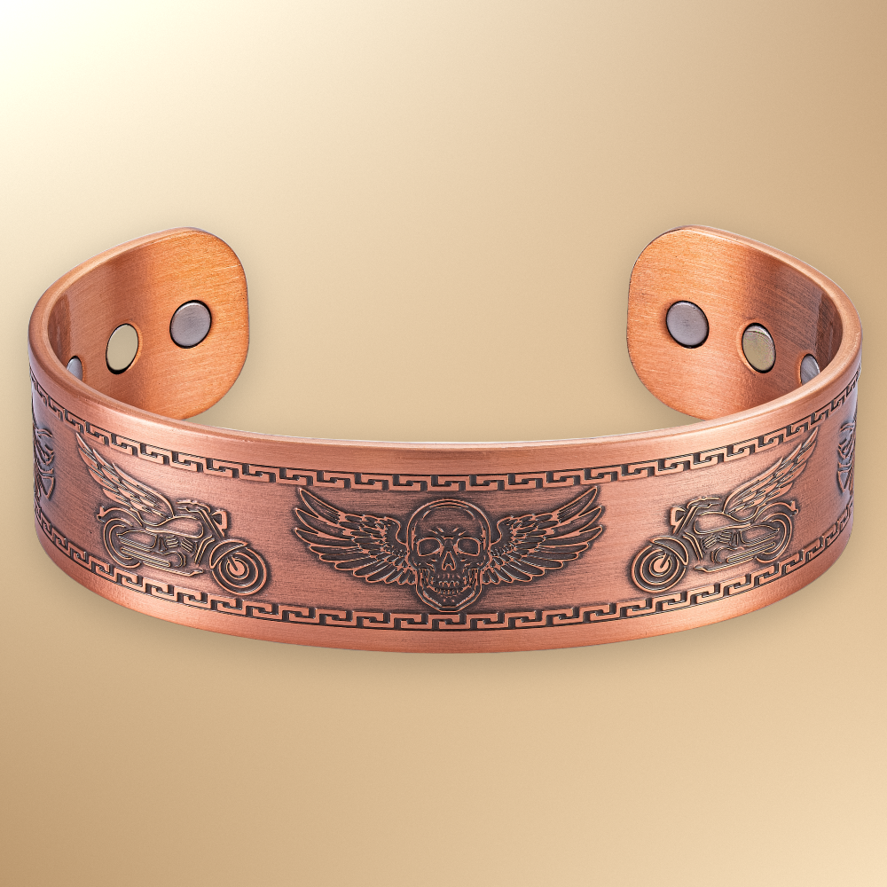 Willis Judd Mens Copper Bangle Biker Bracelet