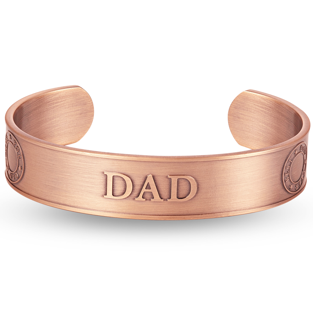 Willis Judd Mens Copper Bangle Love You Dad Design