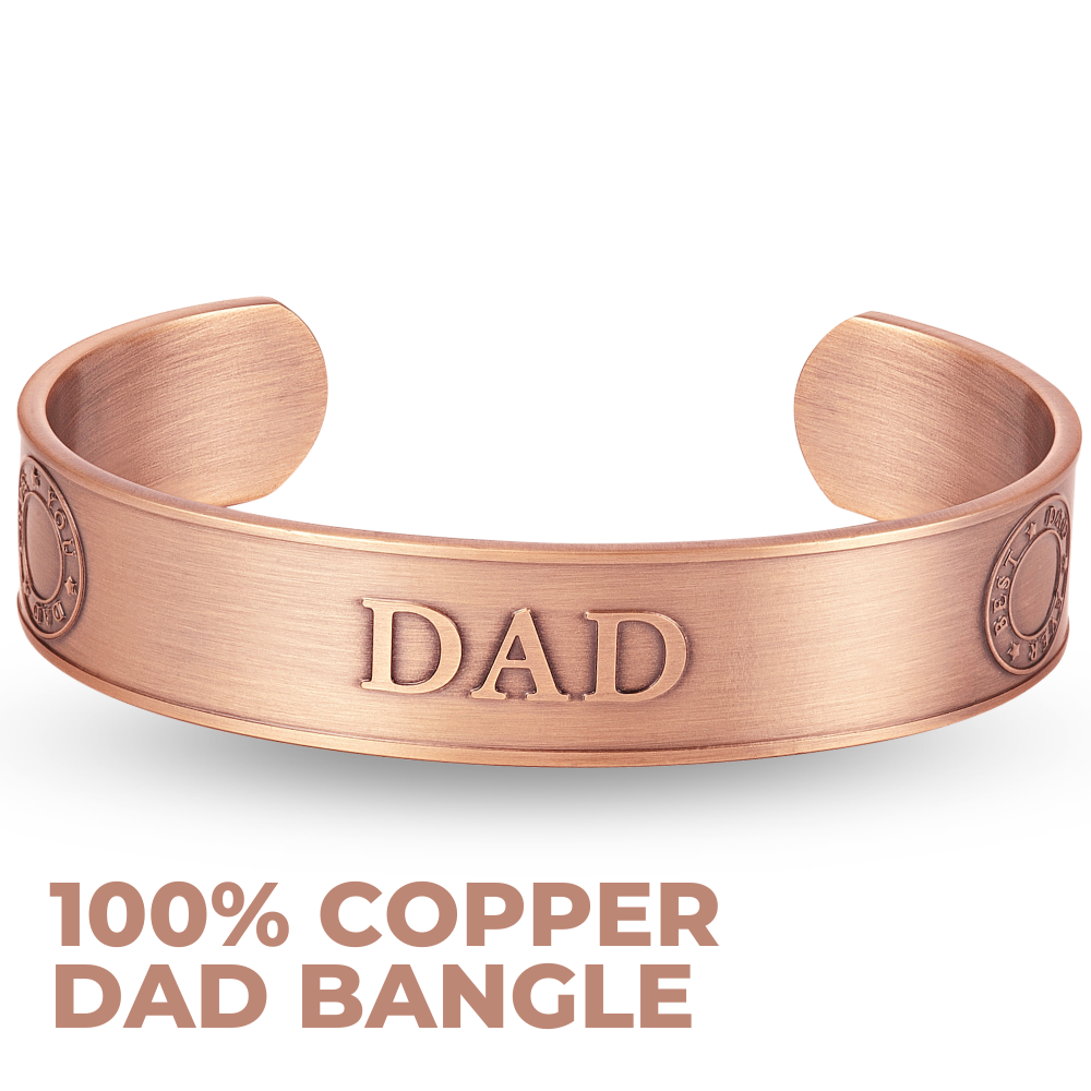 Willis Judd Mens Copper Bangle Love You Dad Design