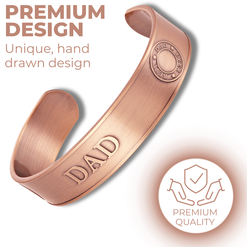 Willis Judd Mens Copper Bangle Love You Dad Design