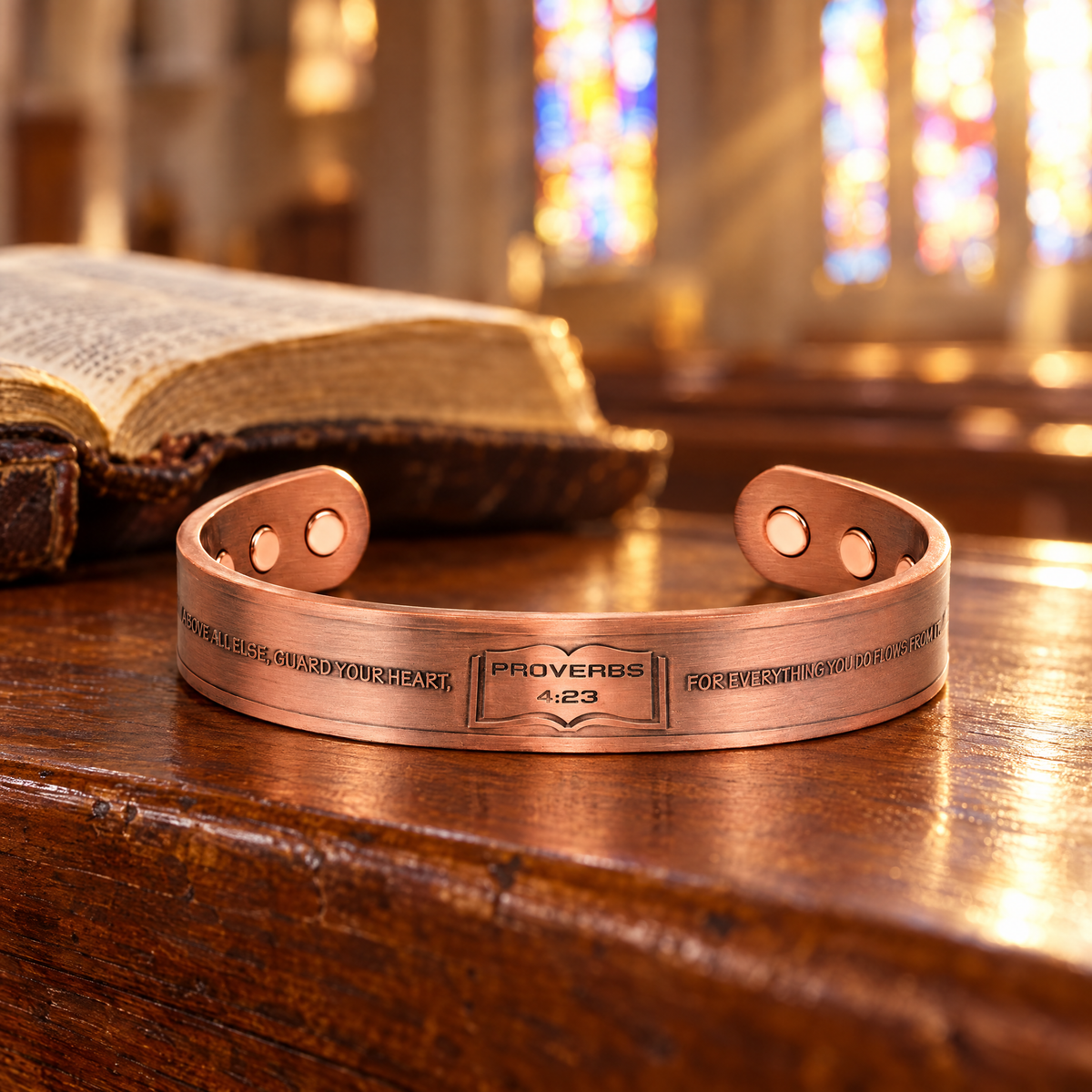 Willis Judd Mens Copper Bangle Proverbs 4:23