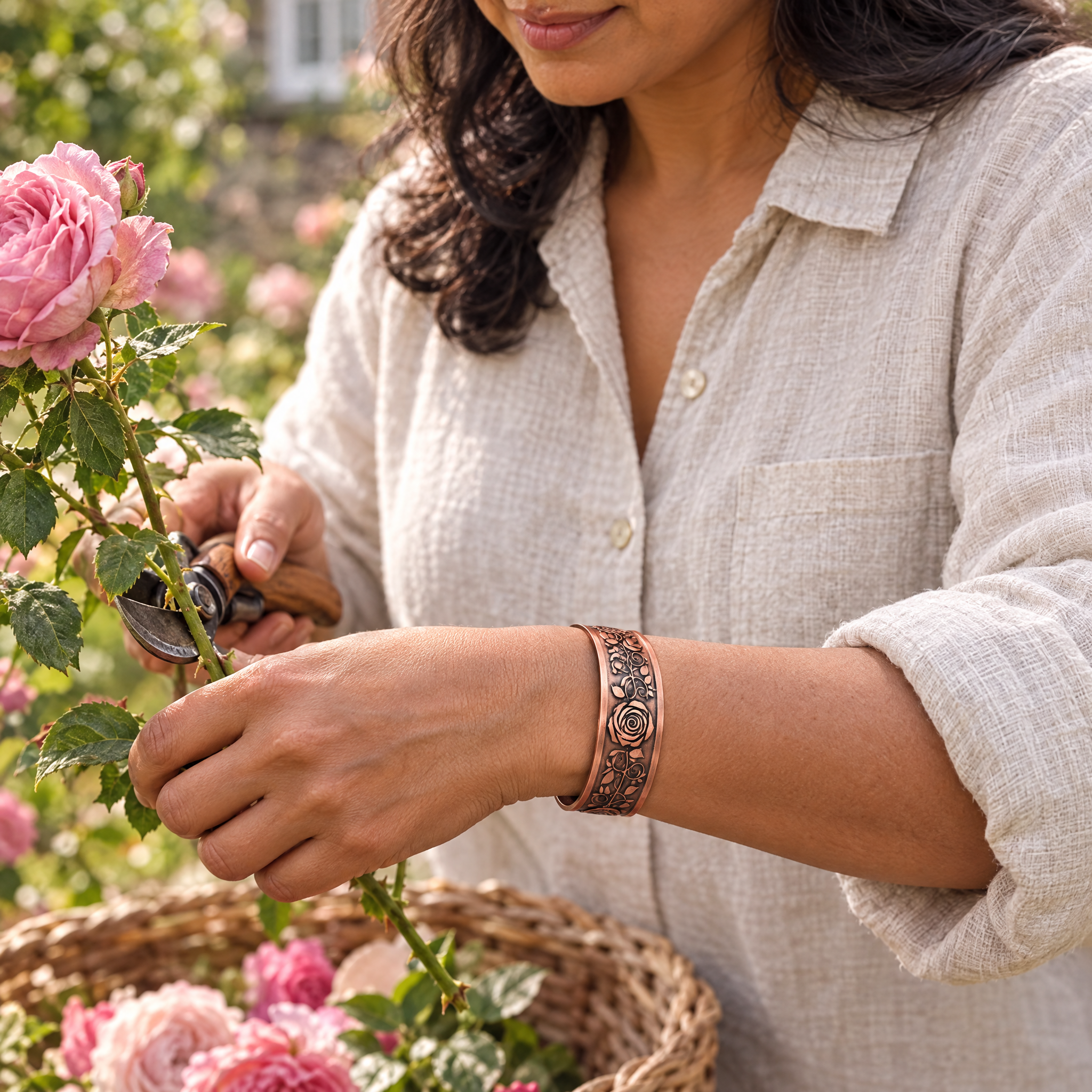 Willis Judd Ladies Copper Wild Rose Bangle
