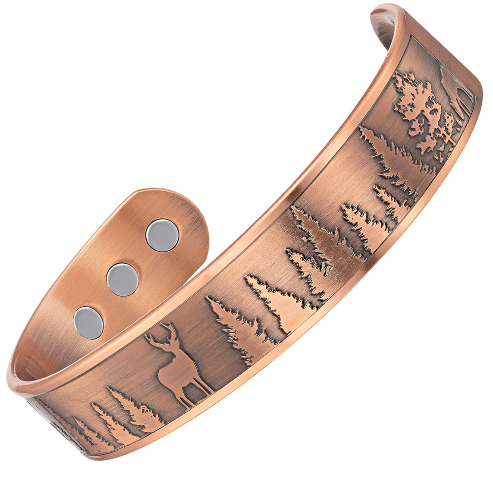 Mens Copper Magnetic Bangle Bracelet Dear - New Design