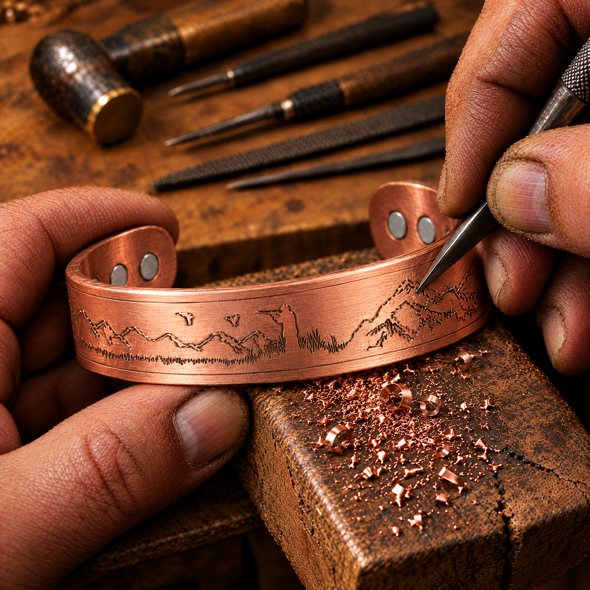 Willis Judd Mens Copper Bangle Hunter Bracelet