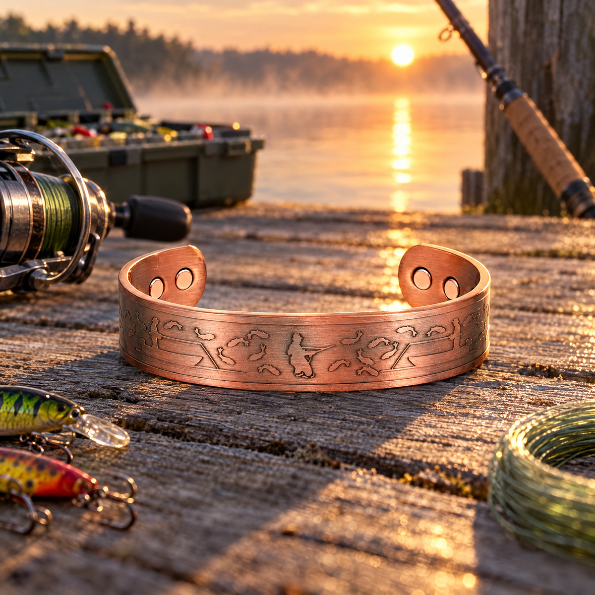 Willis Judd Mens Copper Bangle for Fisherman