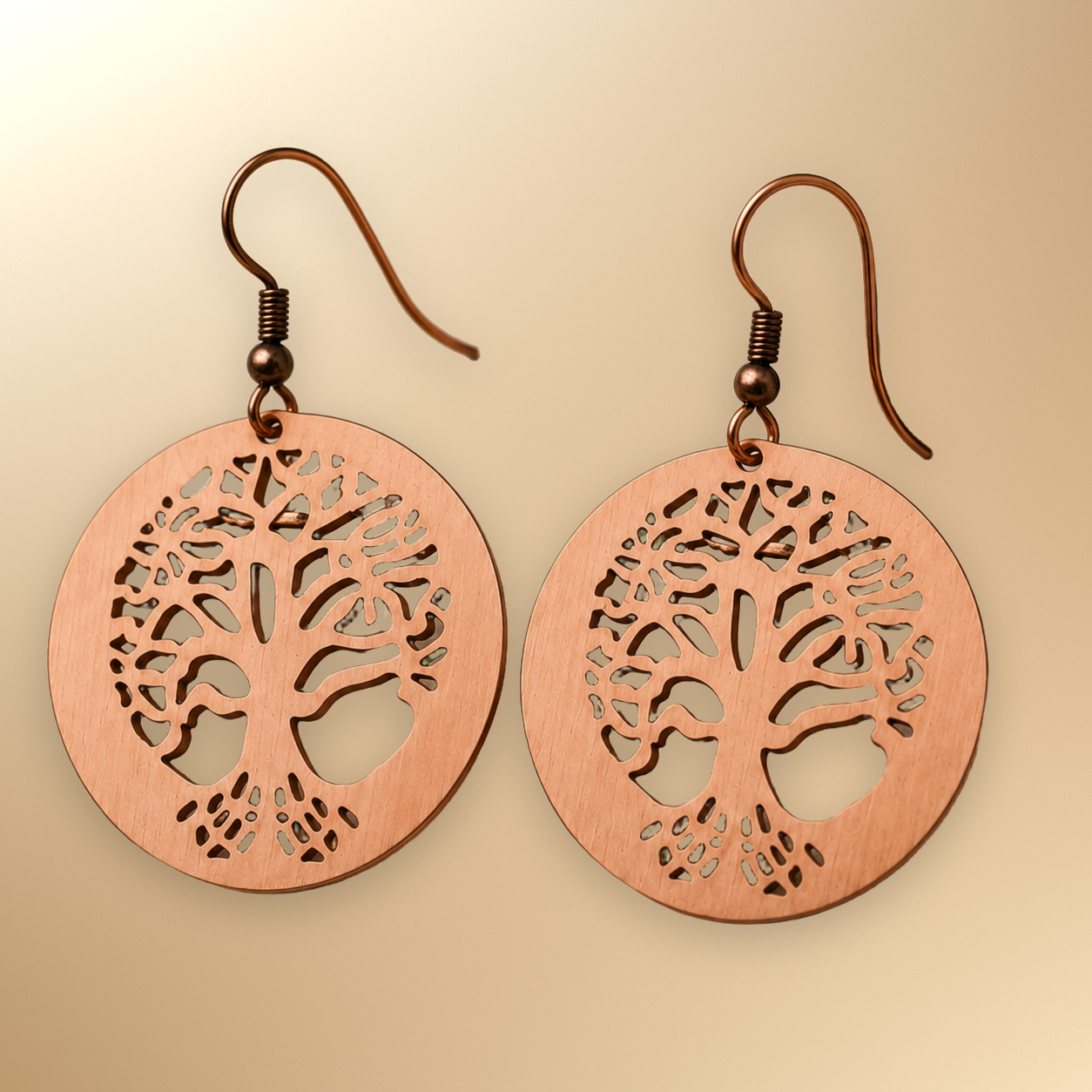 Ladies Tree of Life Copper Earring