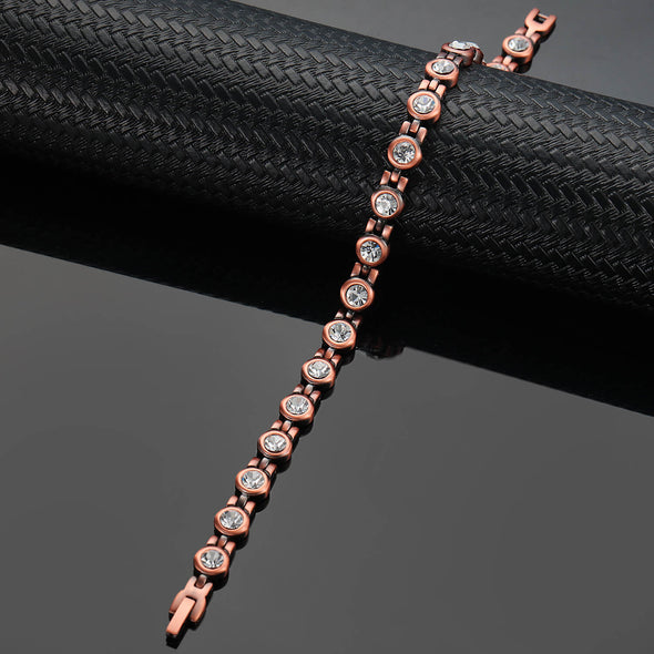 Ladies Copper Magnetic Gem Stone Anklet