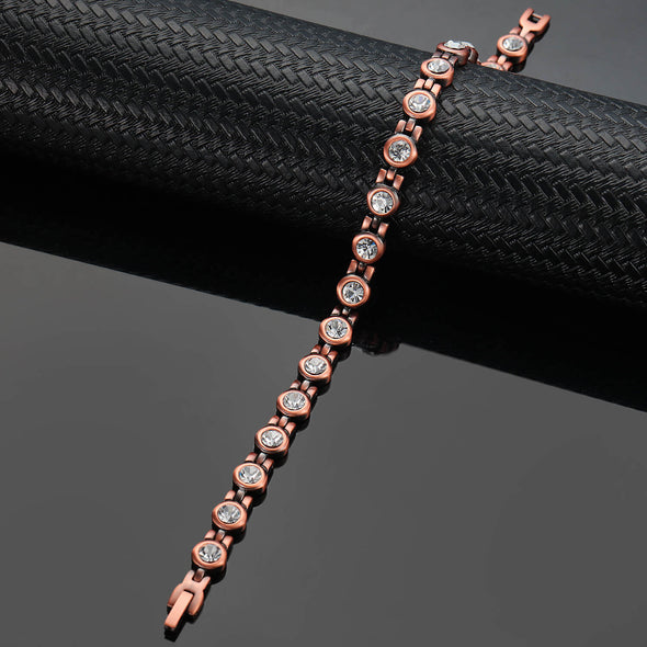 Ladies Copper Magnetic Gem Stone Bracelet