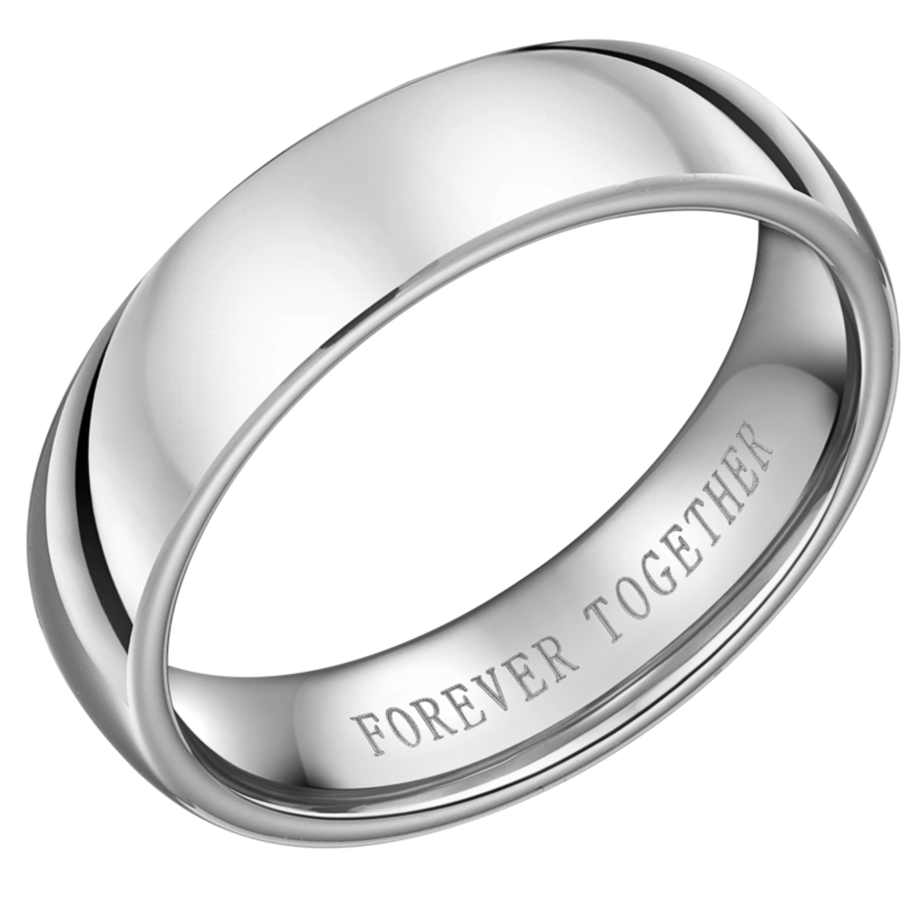 Men's Tungsten Engraved Wedding Band Ring - Together Forever