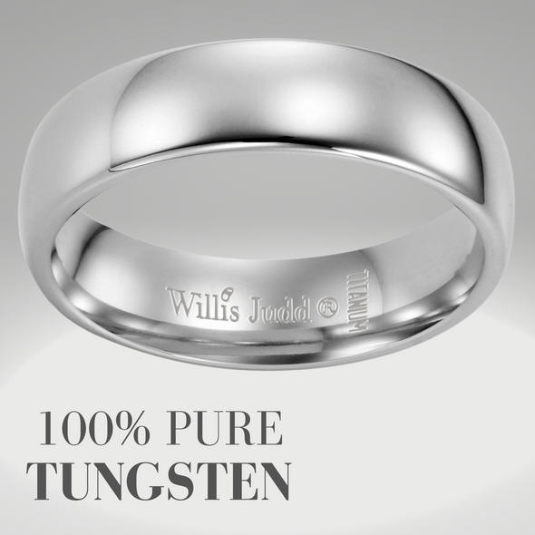 Men's Tungsten Engraved Wedding Band Ring - Together Forever
