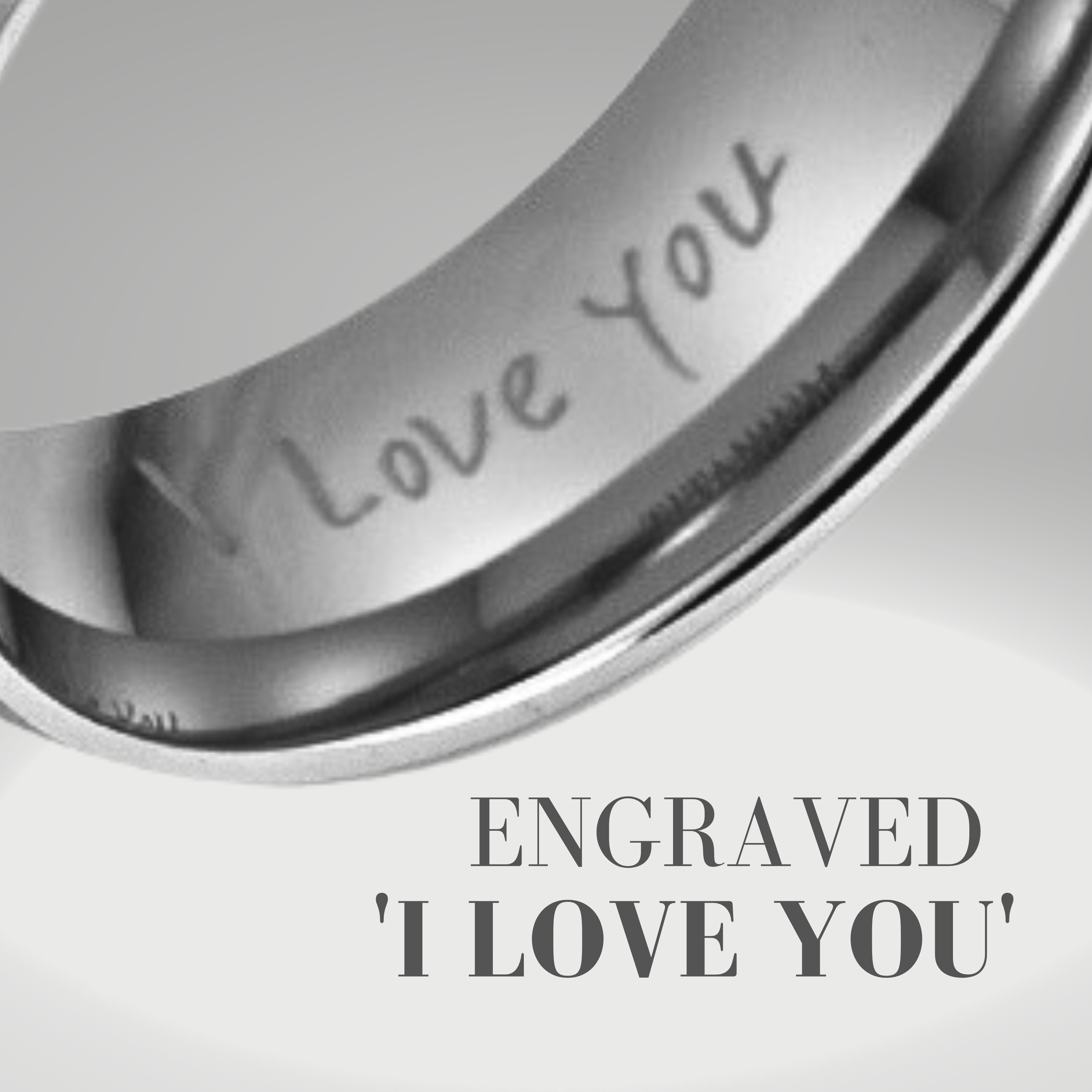 Men's Titanium Engraved Ring - I Love You