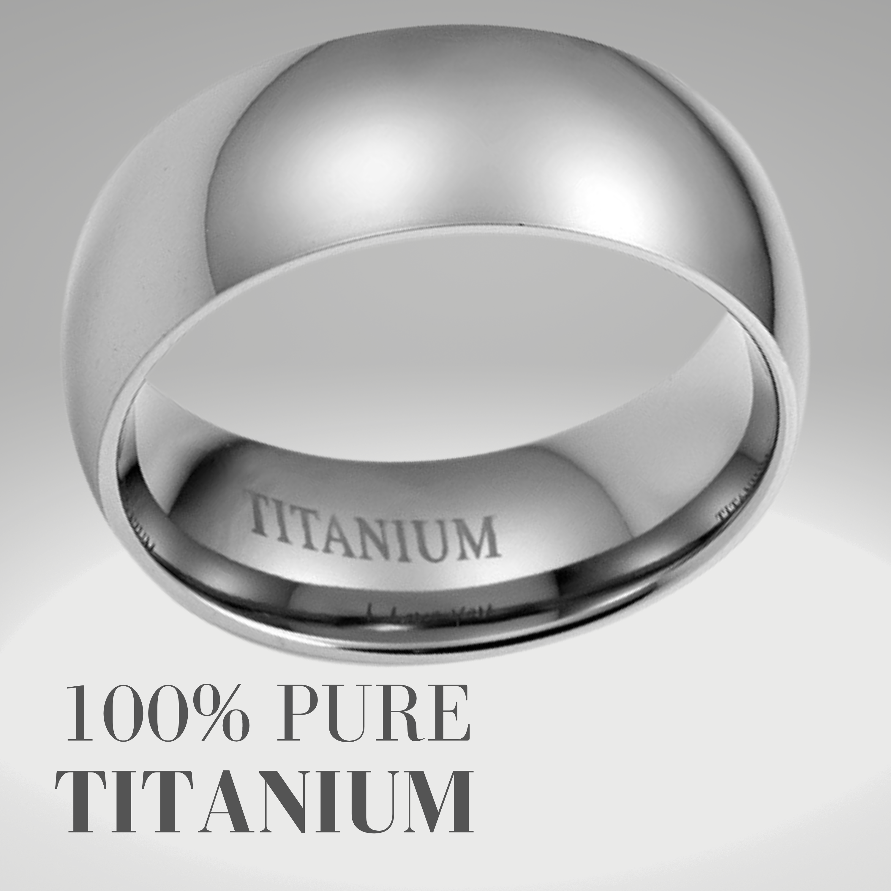Men's Titanium Engraved Ring - I Love You