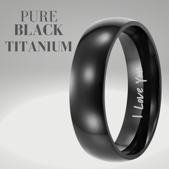 Men’s Titanium Engraved Ring - I Love You