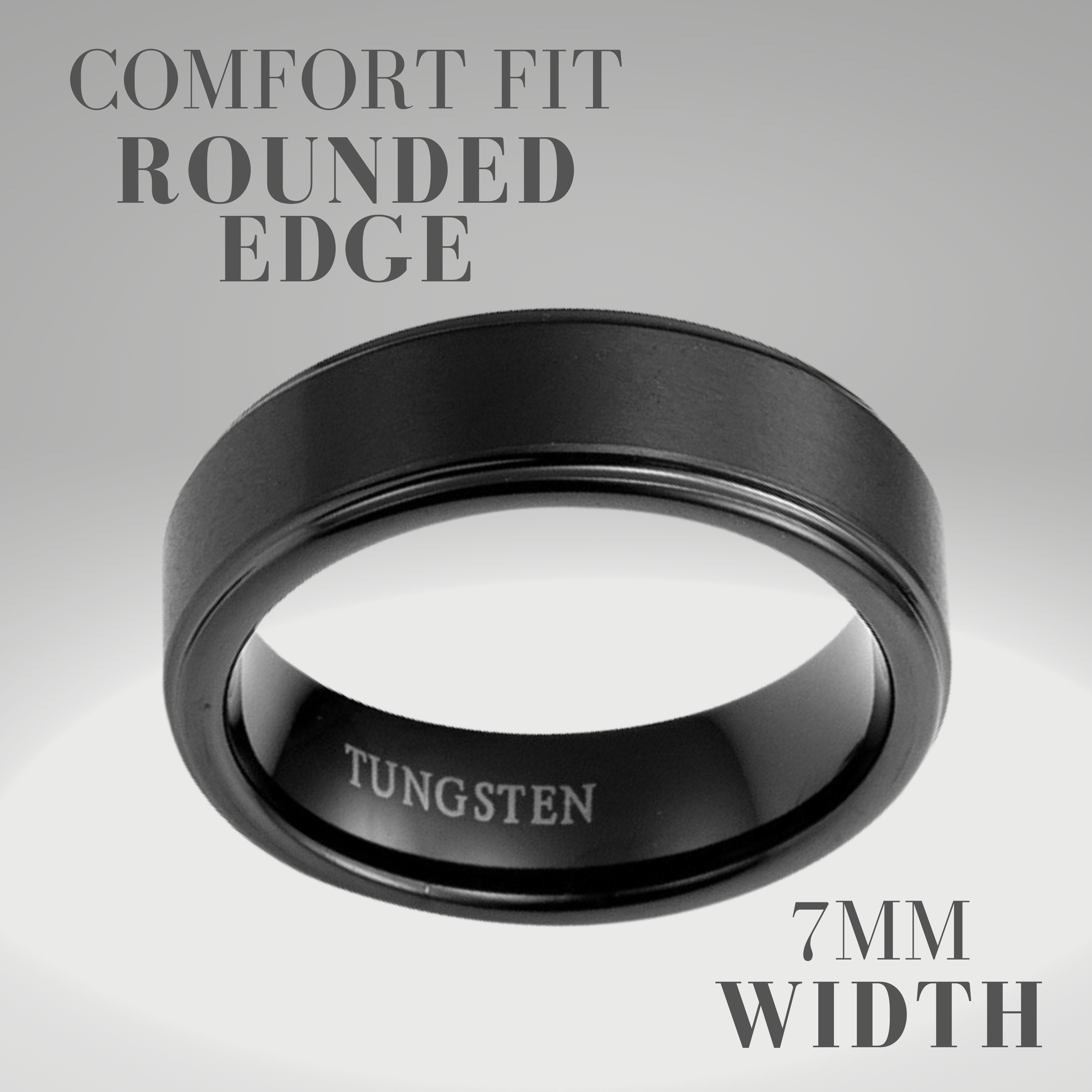 Mens black hot sale engraved ring