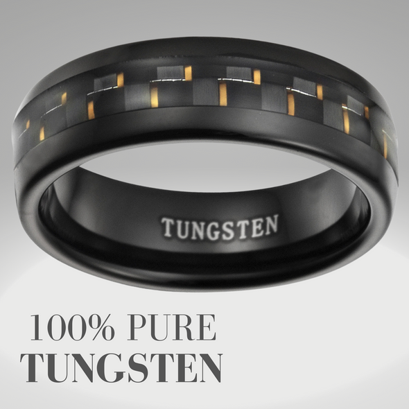 Men's Tungsten Band Ring - Carbon Fiber