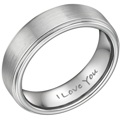 Willis Judds mens engagement ring engraved I Love You