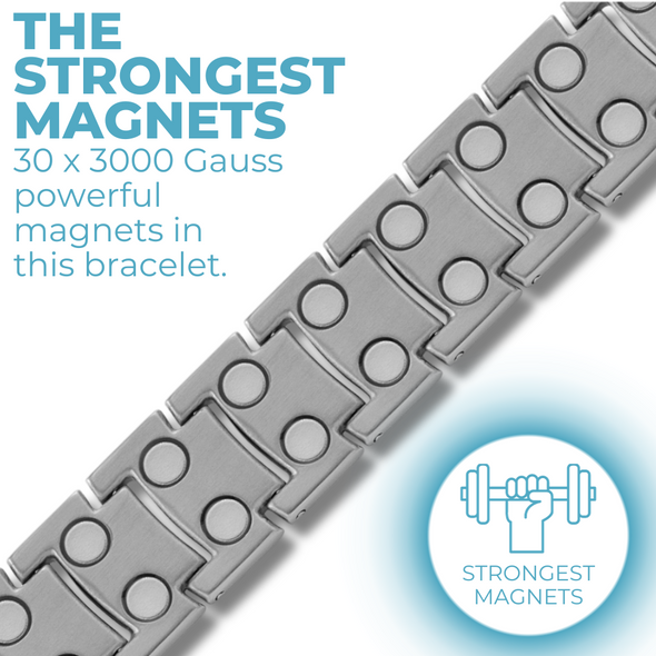Men's Gunmetal Double Row Titanium Magnetic Bracelet